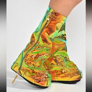FOIL PLATFORM BOOTS